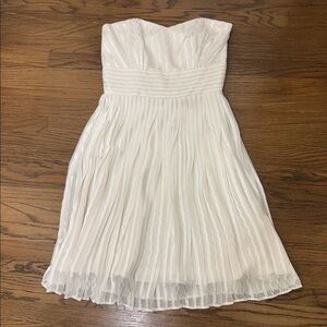White House Black Market Strapless Cream Dress